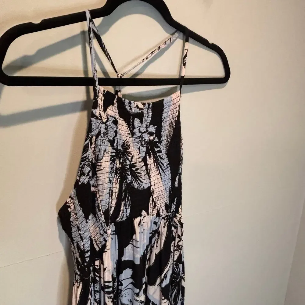 Free People Heat Wave Tropical Floral Print Smocked Maxi Dress - size Medium